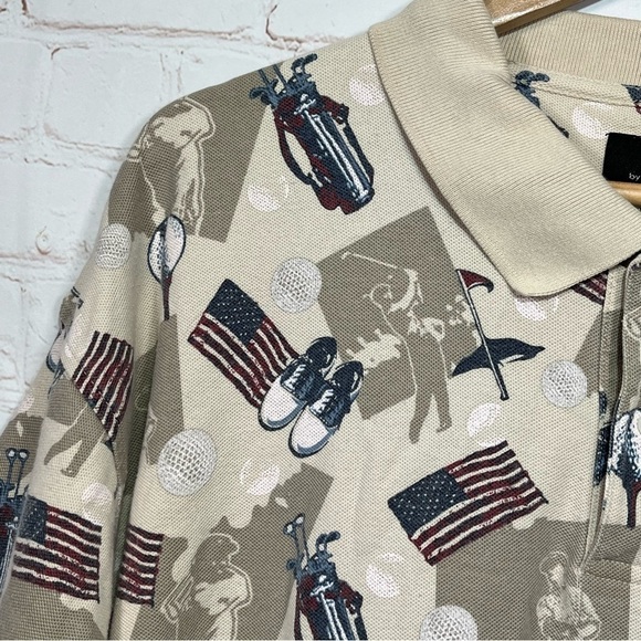 Croft & Barrow Polo Shirt Mens Size XXL Tan Golf Patriotic Summer Outdoor - Picture 5 of 10